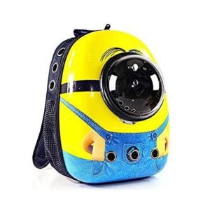 Maleta Morral Para Mascota Astropet Transparente Burbuja Diseño Minions