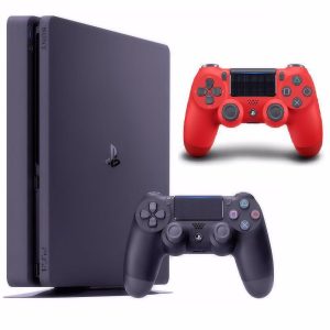 Consola Ps4 Slim 1 Tb Reacondicionada Control Negro Y Control Rojo