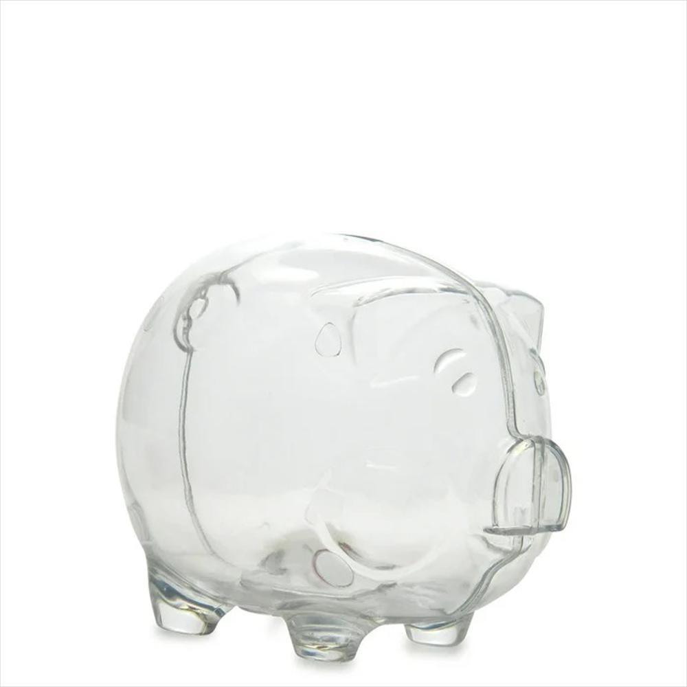 Combo X 12 Unidades Alcancía Cerdo Gorda Transparente