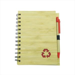 Combo X 12 Unidades Agenda Ecológica Bambú Num 67 Color Rojo