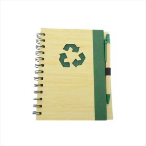 Combo X 12 Unidades Agenda Ecológica Bambú Num 69 Color Verde