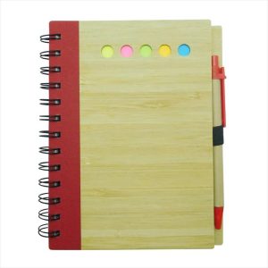 Combo X 12 Unidades Agenda Ecológica Bambú Num 64 Color Rojo