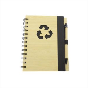 Combo X12 Unidades Agenda Ecológica Bambú Num 69 Color Negro