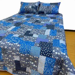 Combo Colcha Microfibra Con 2 Fundas Cama Queen