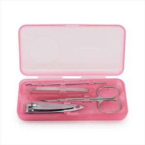 Set Manicure Rectangular Color Rosado