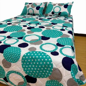 Combo Colcha Microfibra Con 2 Fundas Cama Queen