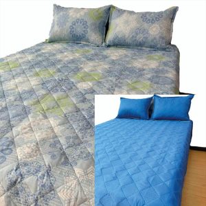 Combo Colcha Microfibra Con 2 Fundas Cama Queen