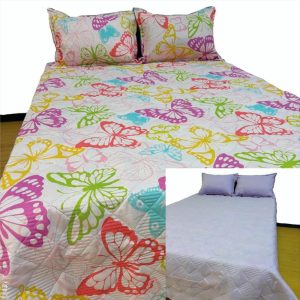 Combo Colcha Microfibra Con 2 Fundas Cama Doble