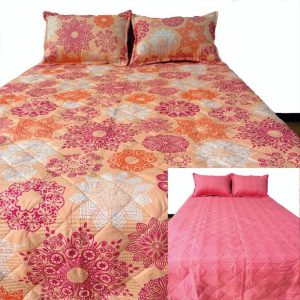 Combo Colcha Microfibra Con 2 Fundas Cama Doble