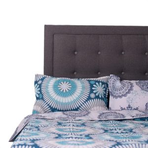 Combo Colcha Microfibra Beldrap Blue Daisies Con 2 Fundas Cama Doble