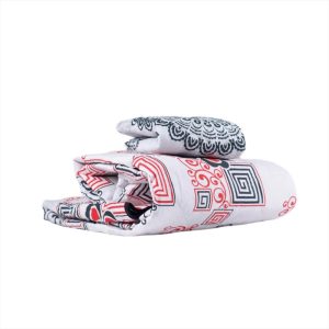 Combo Colcha Microfibra Beldrap Red Black Con 2 Fundas Cama Doble