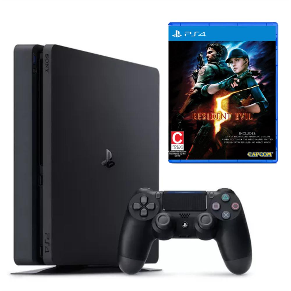 Combo Consola Ps4 Slim 1Tb Refurbish + Juego Resident 5