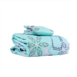 Combo Colcha Microfibra Beldrap Turquoise Con 2 Fundas Cama King