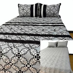 Combo Colcha Microfibra Con 2 Fundas Cama Doble