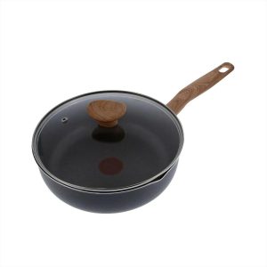 Sartén Profundo Imusa Natural Stone De 24Cm Con Tapa De Vidrio