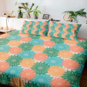 Juego Sabana Beldess Algodón 144 Hilos Cama Queen (Estampada)