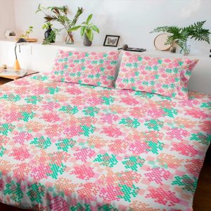 Juego Sabana Beldess Algodón 144 Hilos Cama Queen (Estampada)