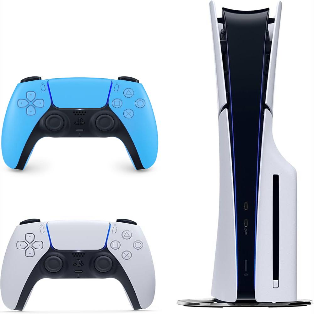 Consola Playstation 5 Slim De Disco Refurbish Con Control Blanco Y Control Azul Celeste