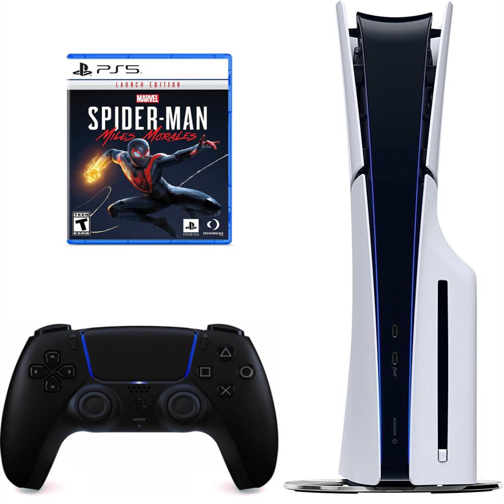 Consola Playstation 5 Slim De Disco Refurbish Con Control Negro Y Videojuego Spider Man Miles Morales
