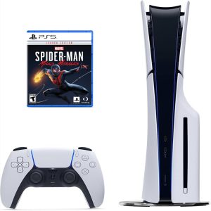 Consola Playstation 5 Slim De Disco Refurbish Con Control Blanco Y Videojuego Spider Man Miles Morales