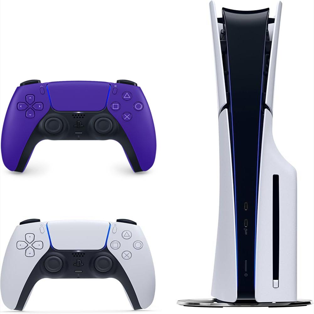 Consola Playstation 5 Slim De Disco Con Control Blanco Y Control Purpura