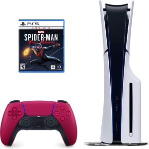 Consola Playstation 5 Slim De Disco Refurbish Con Control Rojo Y Videojuego Spider Man Miles Morales