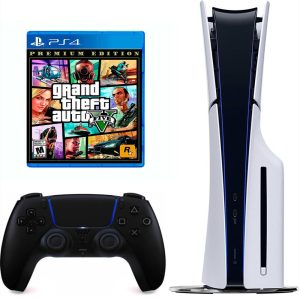 Consola Playstation 5 Slim De Disco Con Control Negro Y Videojuego Gta V Version Ps4