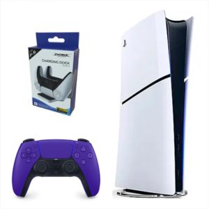 Consola Playstation 5 Slim Digital Refurbish Con Control Morado Y Base De Carga
