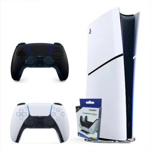 Consola Playstation 5 Slim Digital Refurbish Con Control Blanco Y Control Negro + Base De Carga