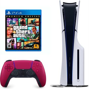 Consola Playstation 5 Slim Refurbish De Disco Con Control Rojo Y Videojuego Gta V Version Ps4