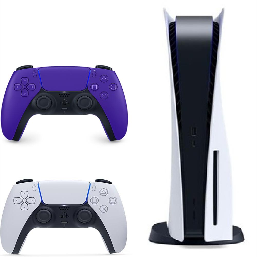 Consola Playstation 5 Fat Refurbish De Disco Con Control Blanco Y Control Morado