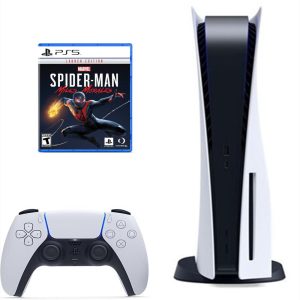 Consola Playstation 5 Fat Refurbish De Disco Con Control Blanco Y Videojuego Spider Man Miles Morales