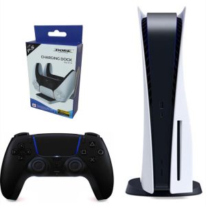 Consola Playstation 5 Fat Refurbish De Disco Con Control Negro Y Base De Carga