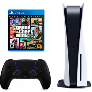 Consola Playstation 5 Fat Refurbish De Disco Con Control Negro Y Videojuego Gta 5 Version Ps4